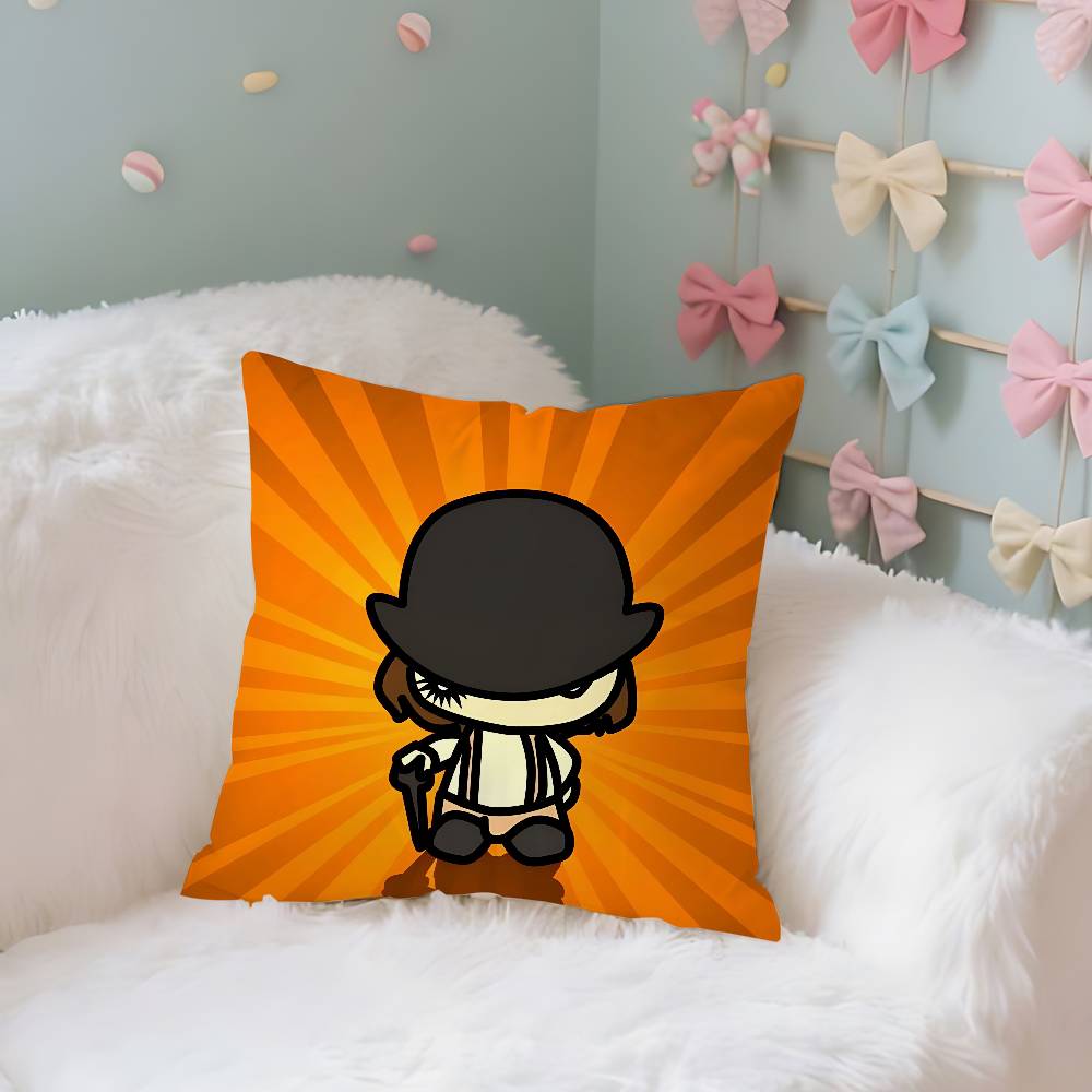 Uhrwerk Orange Kissenbezug Dekokissenbezug Nordischer Vintage-Stil Kissenbezüge Wohnzimmer Sofa Couch Sitz