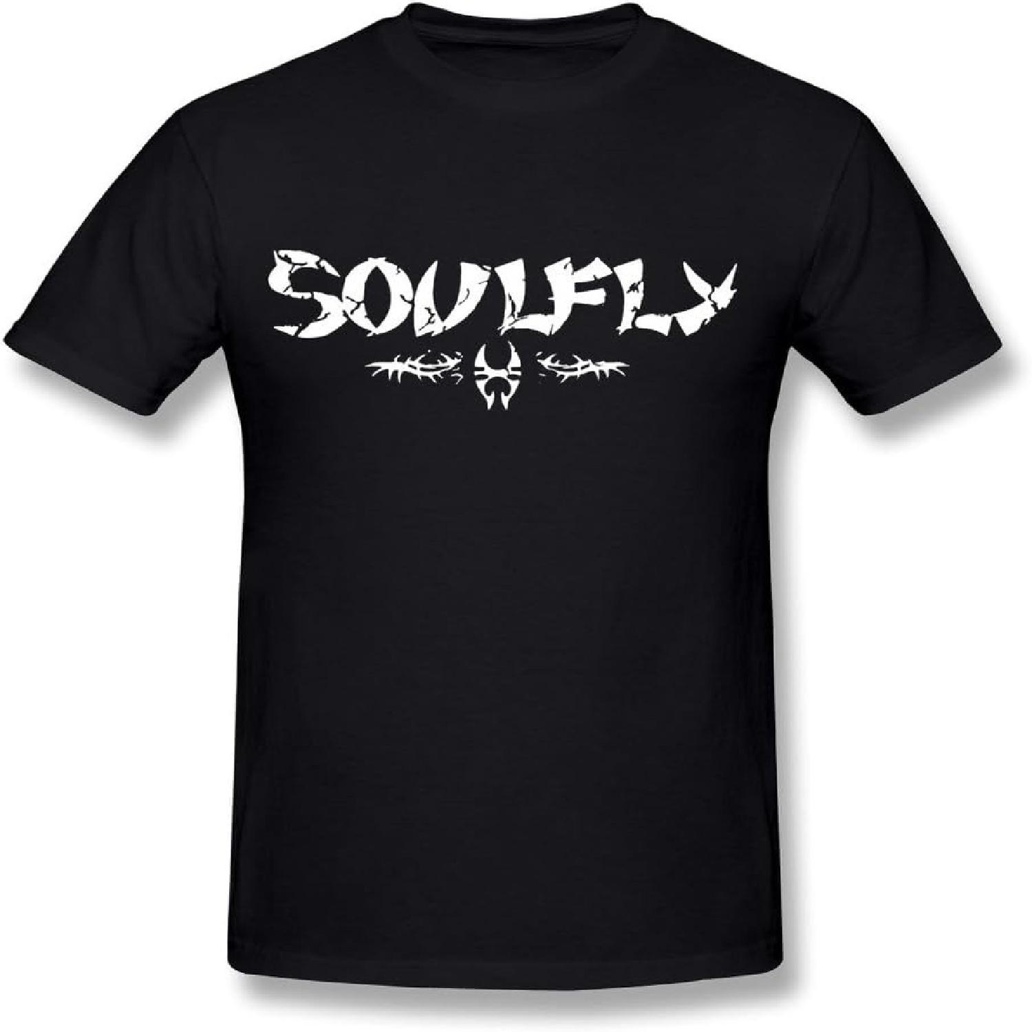 

Hsuail Men s Soulfly Band Logo T-Shirt Black US Size XL XXXXXL чорний