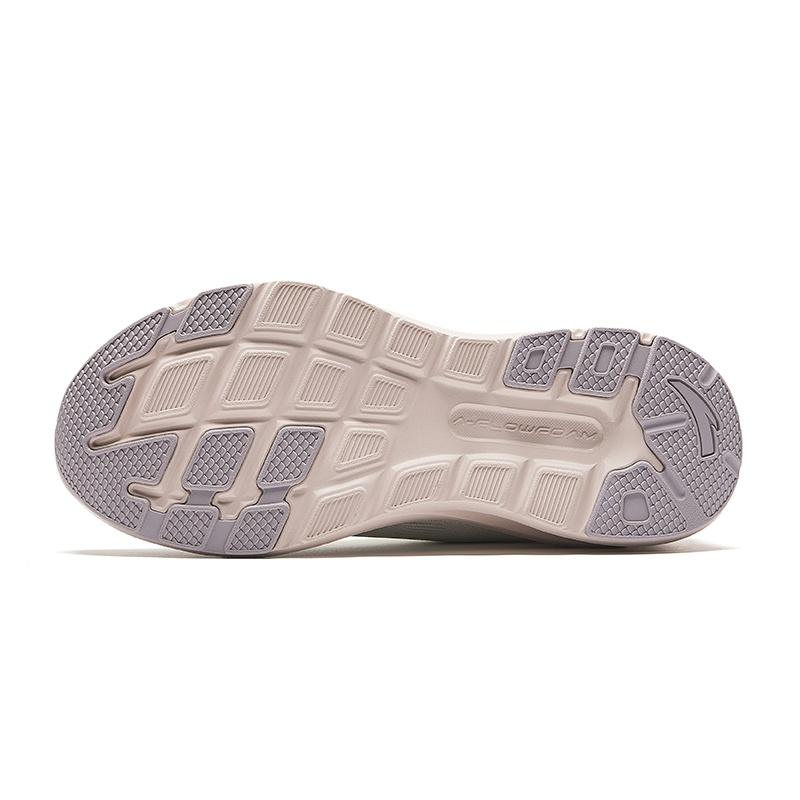Anta Yunxi Slip Resistant Abrasion Resistant Low Top EVA, Rubber Marathon Running Shoes Women's White Pink 122435505R-4