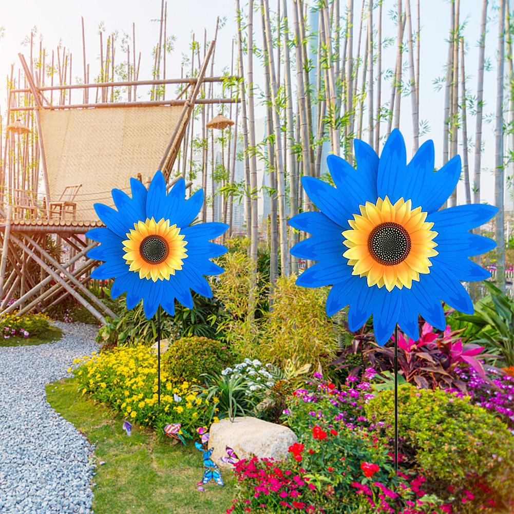 Sunflower Windmill Stake Colorful Sunflower Wind Turbine Sunflower Wind Stakes Outdoor Party Garden Yard Decor