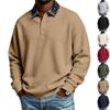High-street Paisley-print Lapel Hoodie for Men; Autumn/Winter Cashew-print Colour-block Collar Long-sleeved Polo Shirt
