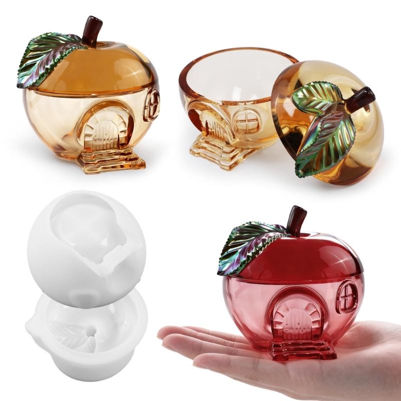 Easy Releases Silicone Mould Set For Handmade Resin Apples Cottage Storage Container 1