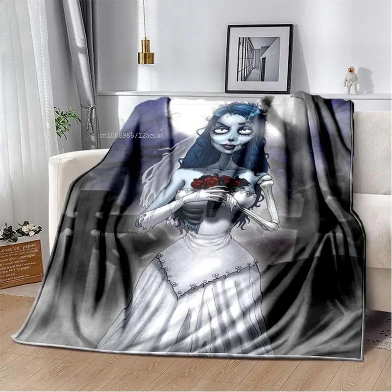 Sorrow Love Story Die Braut des Geistes Decke Hochzeit in der Nacht Decken für Bett Sofa Goth Braut Halloween Decke