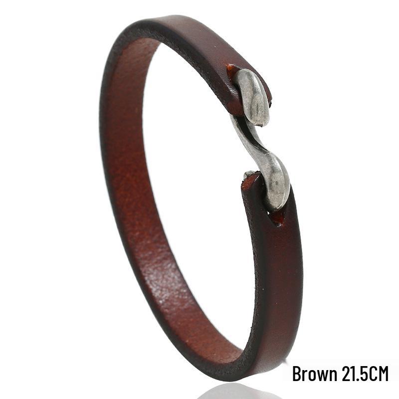 Men's European & American Retro Leather Punk Rock Bracelet