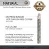 Conext Link 25 FT 4 AWG GA Full Gauge Battery Power Cable Ground Wire Clear Silver OFC Copper