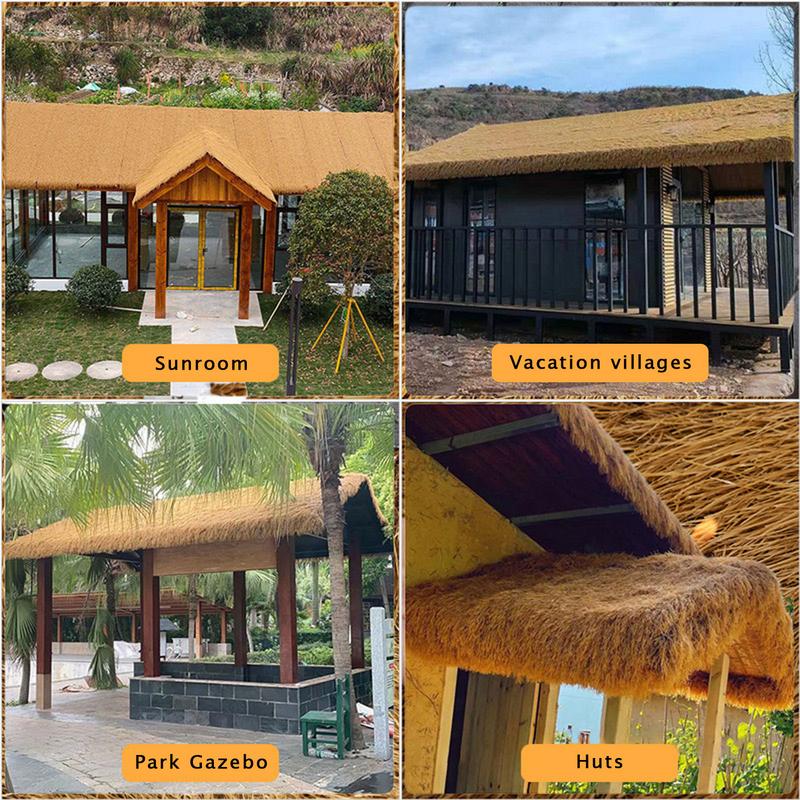 Thatched House Tiles Imitation DIY Roof Carpet Fake Straw Simulation Grass Decorative for Garden To Weave Duck Blind Lifelike