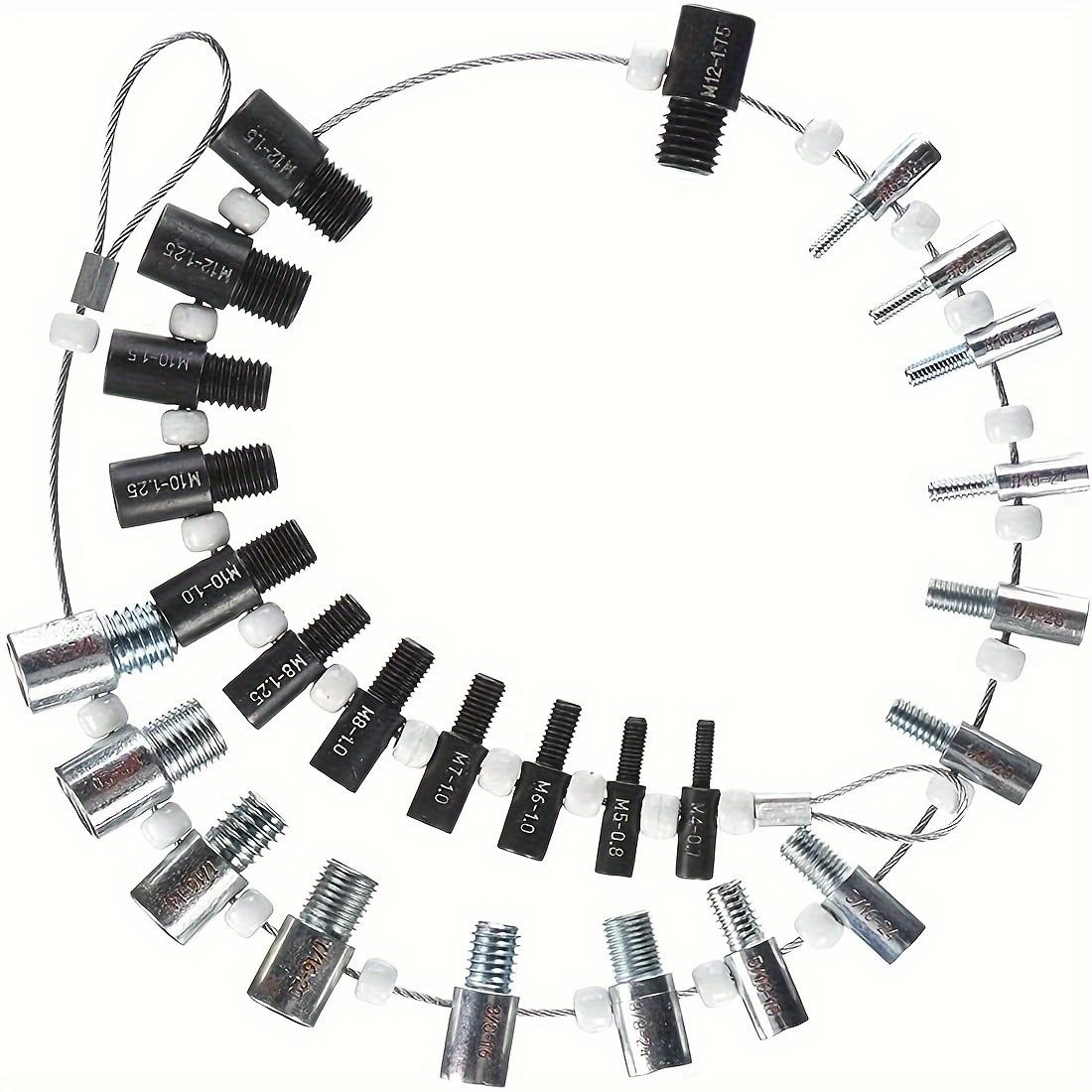

26 шт. Удобный измерительный инструмент для мастеров-самоделкиных Легко читаемый идентификатор размера гаек и болтов Набор для проверки резьбы серебряный