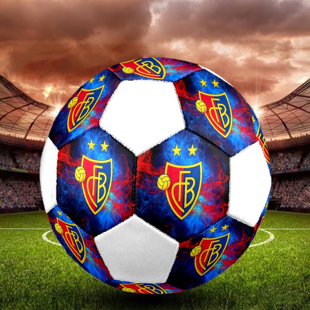 1PC FC Basel Team Size 5 Soccer Ball PrahaIndoor Soccer Ball Colorful All Ages Machine Stitched PVC Competition Ready Durable High-Bounce