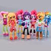7pcs My Little Ponys Anime Action Figures Twilight Sparkle Rainbow Dash Applejack Fluttershy Pinkie Pie Model Toy Doll Kids Gift