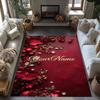 Rose Personalized Text Floor Mat Suitable for Foyer Study room Kitchen Entryway Anti-slip Rug Anime Office Decor