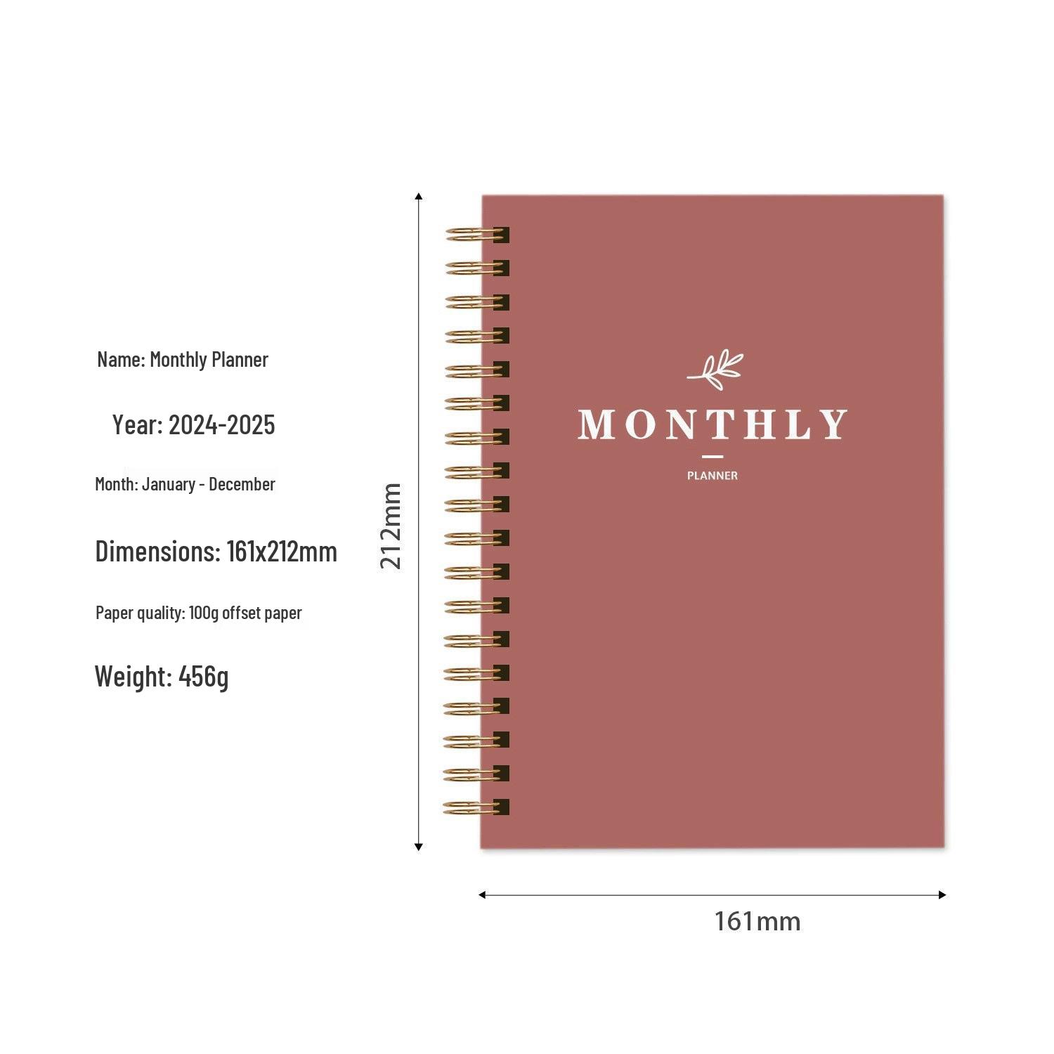 2025 A5 Thick Weekly & Monthly Planner Notebook