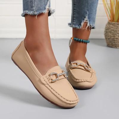 Mode Damen Schuhe 2025 Marke Flache Damenschuhe Mode Metall Dekoration Neu Lässig Übergröße Leicht Bequem Flach Niedrige Absätze