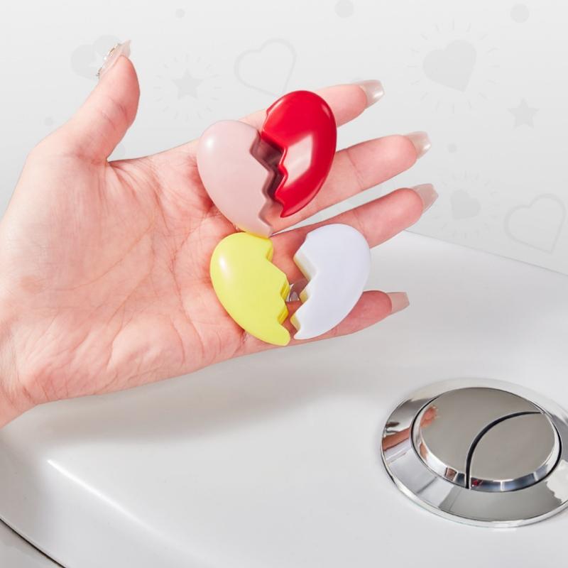 Toilet Presser Heart Shape Handle Love Toilet Press Button Bathroom Water Tank Buttons Push Switch Bathing Room Tool Accessories