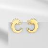 My Shape Punk Dragon Totem Stud Earrings for Men Women Hippop Black Color Stainless Steel Earring Vintage Jewelry Celtics Amulet