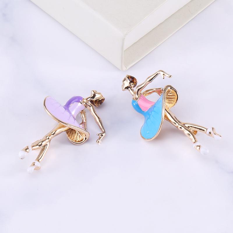 Mode Exquisite Gymnastik Mädchen Hübsche Blume Rock Ballett Tänzerin Broschen Pin Abzeichen Ballerinas Brosche Für Frauen Schmuck Geschenk
