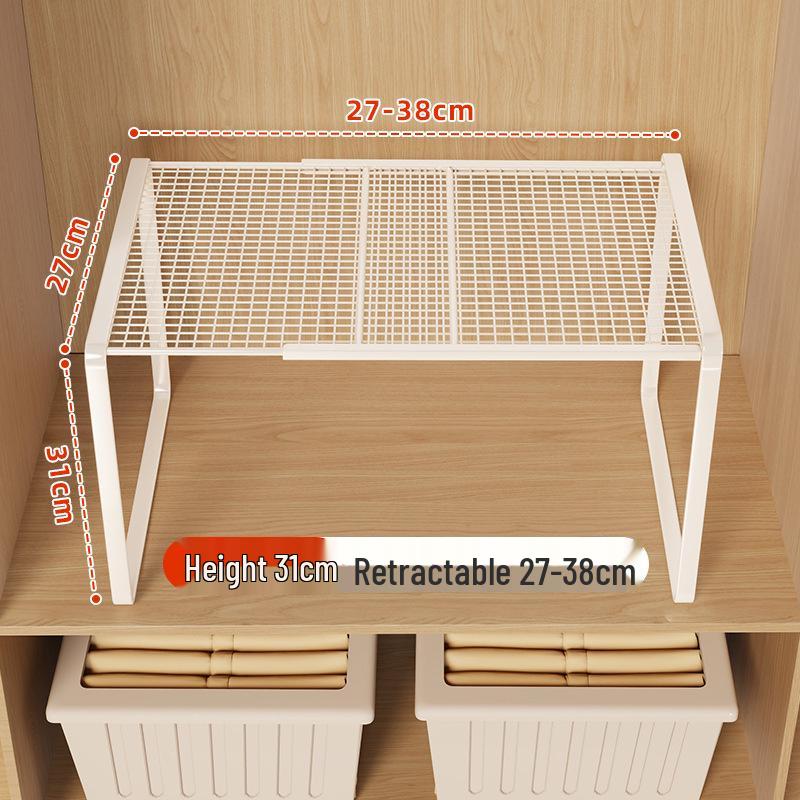 Organizzatore a Ripiano Estraibile per Armadio per Conservazione Vestiti e Divisorio per Armadietto