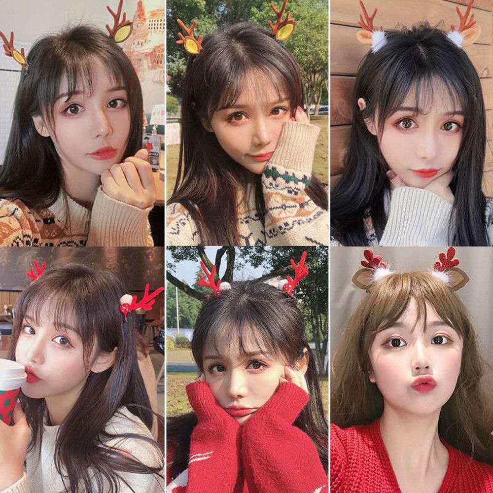 Girls Side Clip Children Gift Women Barrettes Antler Hairpins Bangs Clip Christmas Hair Clips