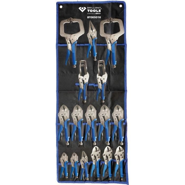Coffret de pinces de blocage universelles - Brilliant Tools - 16 pcs - Bleu