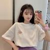 Purple t-shirt women's short-sleeved new summer Japanese gentle Korean chic top loose printing ins tide
