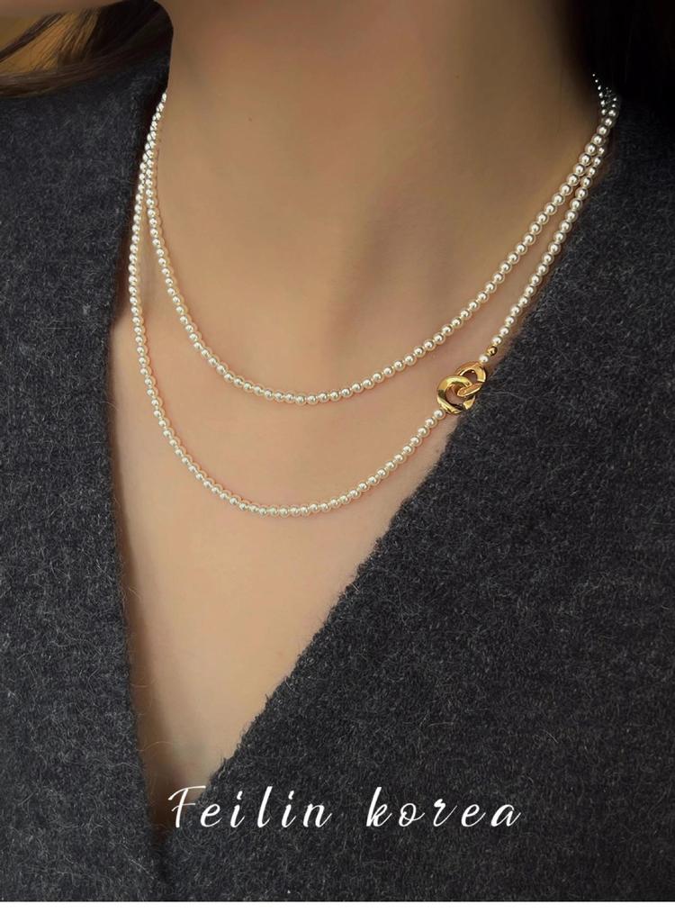 Xiaomi Chic Pearl Double-Layer Necklace - Women's Autumn/Winter Sweater Chain Accessory