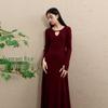 SanCai 2025 Winter Ribbed Knit A-line Hollow Out Long Dress