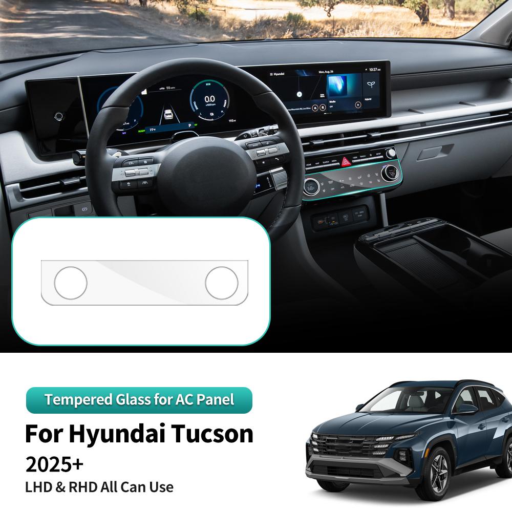 

Auto Screen Protector Set For Hyundai Tucson 24-2025 Car Tempered Glass Protective Film Radio GPS Navigation Dashboard AC Panel AC climate film