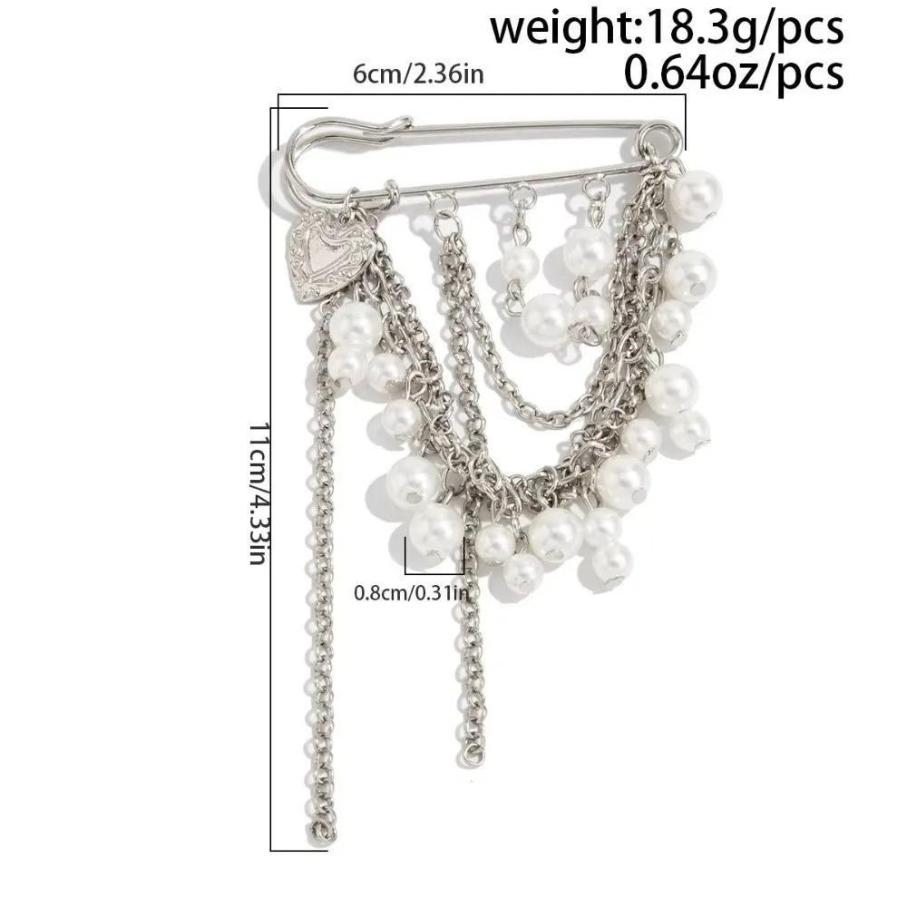 New Multi-Functional Chain Tassel Brooches Adjustable Detachable Beaded Chain Pin Handmade Fixator Trouser Leg Women