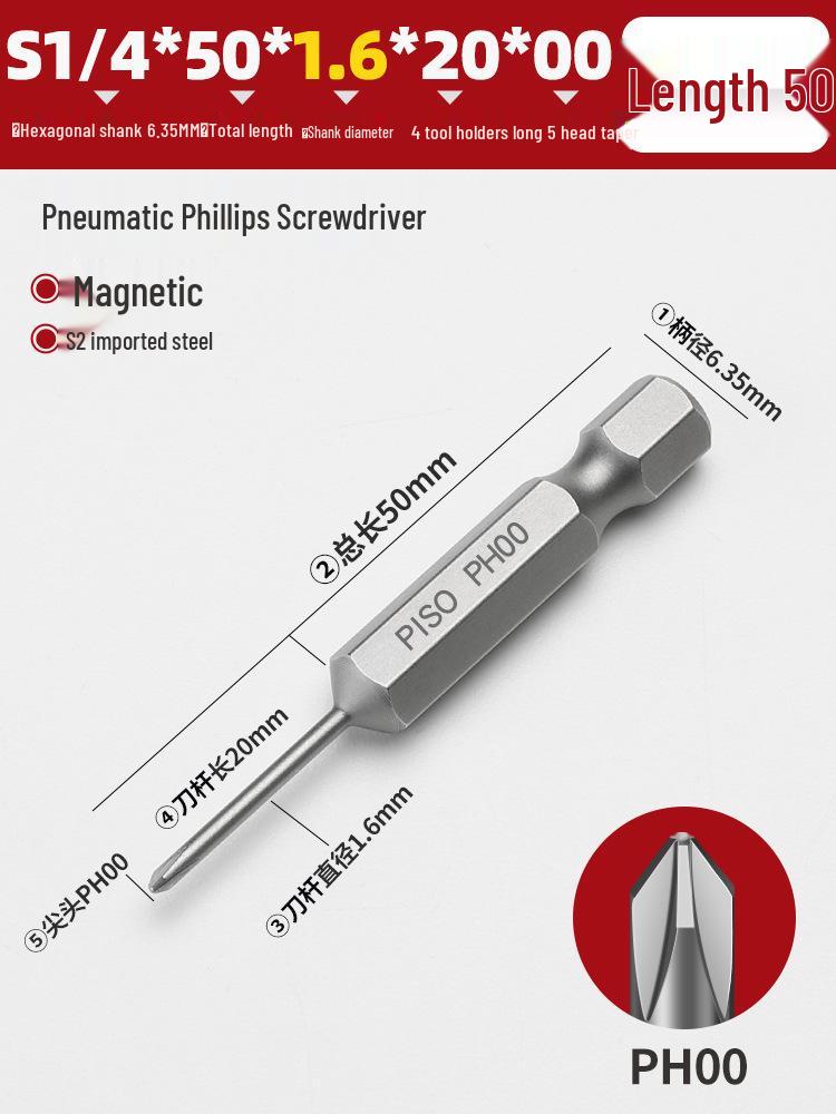 Hexagonal Magnetic Pneumatic Air Screwdriver, S2 1/4 Electric Bit Set