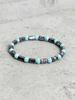 Natural Stone Bracelet Hematite & Turquoise Beads Geometric Irregular Shape for Vigour Protection Good Fortune Strength Jewelry