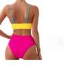 Nuevo Bikini de Una Pieza para Mujer Ropa de Baño Deportiva Espalda Descubierta Estampado Traje de Baño Patchwork Ropa de Playa