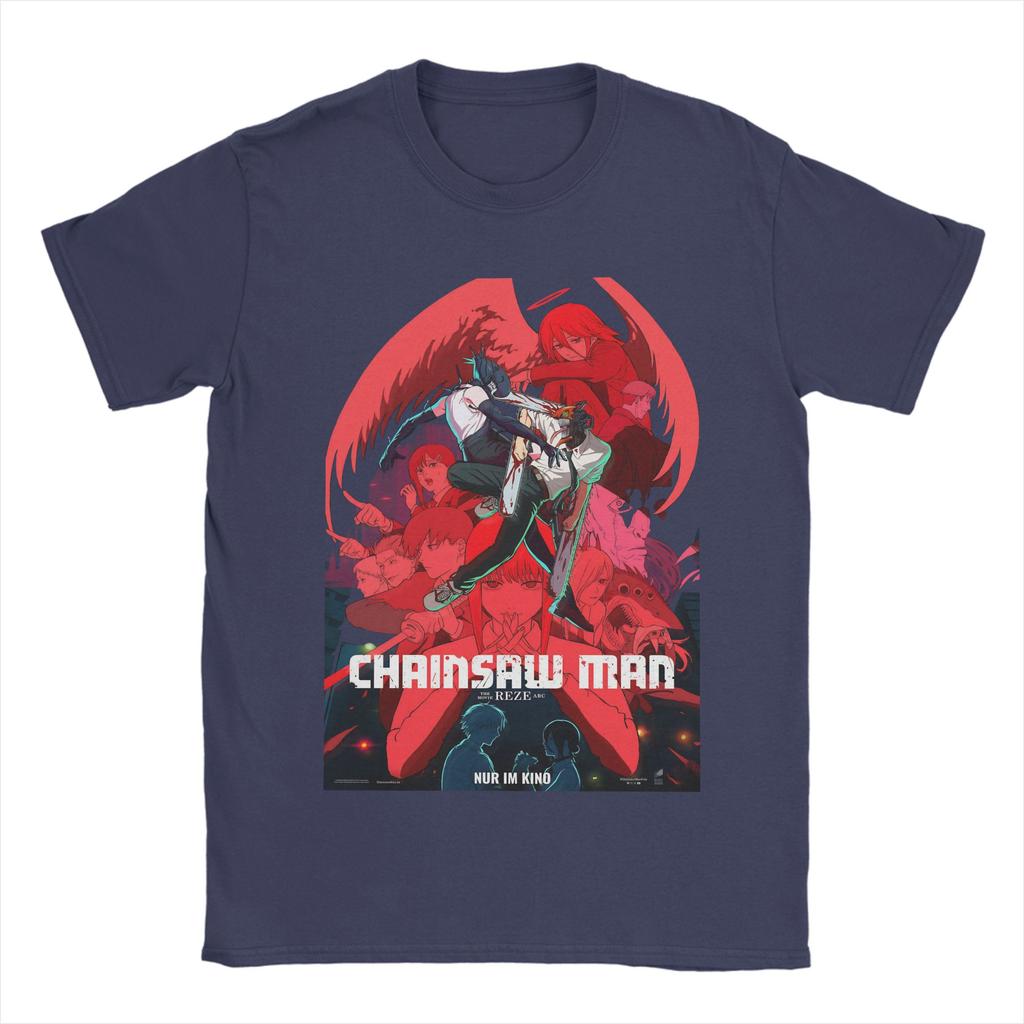 Anime Chainsaw Man T Shirt Kobeni Manga Denji Power Reze TShirts Short Sleeves Vintage Tops Summer Cotton Plus Size 5XL Clothes