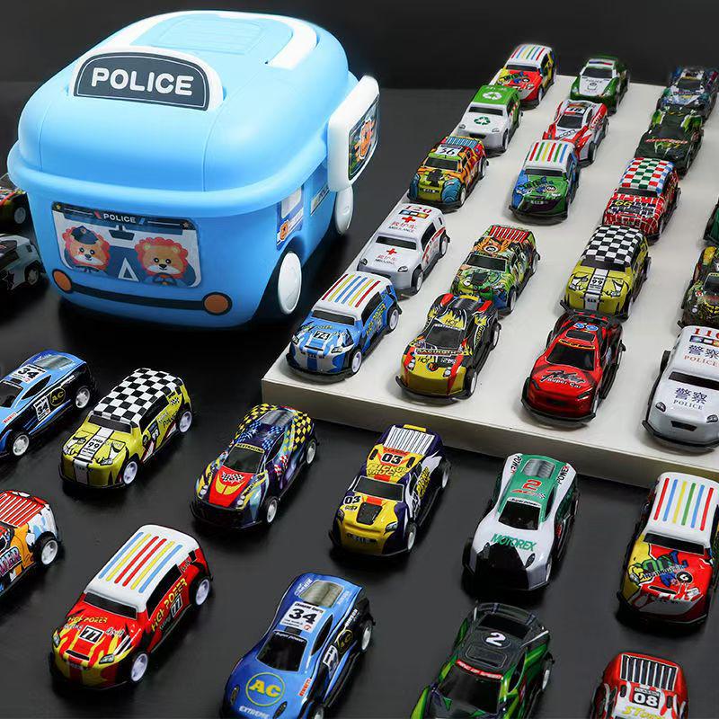 Children's Mini Alloy Pull-Back Toy Car Set In Gift Tin
