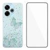 WANLONFENG AW Series for Xiaomi Redmi 13 5G/4G Case with Screen Film TPU Phone Cover PVC Butterfly Epoxy