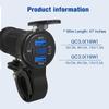 3-Ports 12V Motorcycle QC 3.0 USB Fast Charger Waterproof with Type C Port New PD Outlet Handlebar Mounting Cellphone Chargers