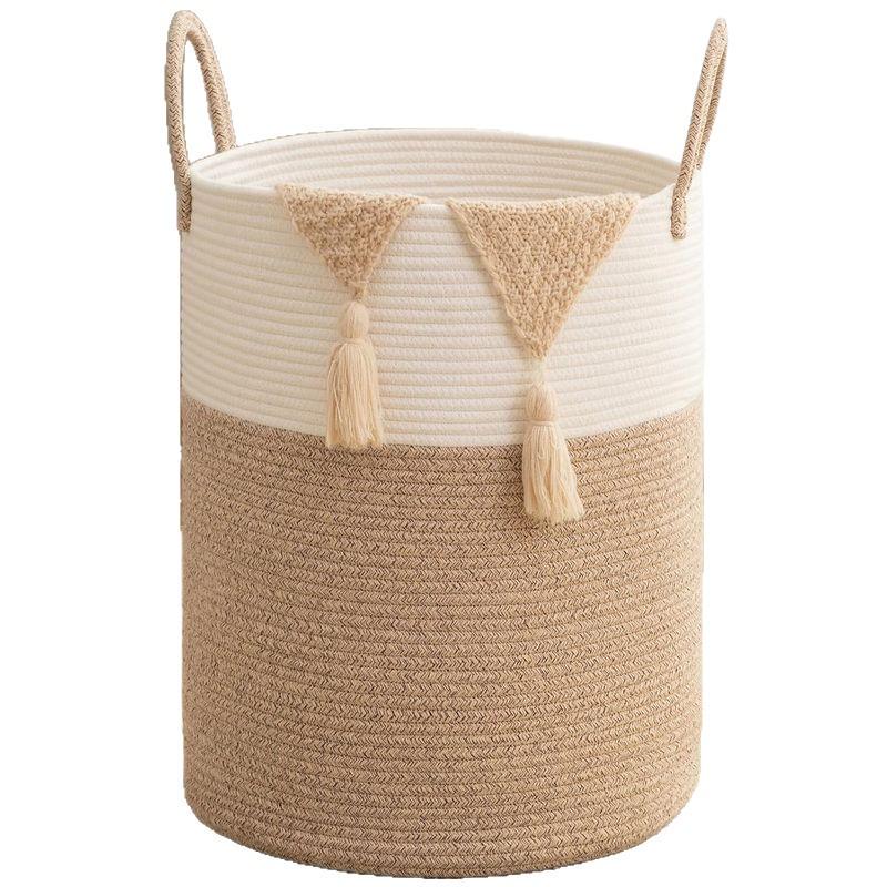 80L Foldable Round Laundry Basket with Large Capacity