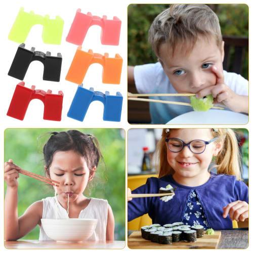 PRETYZOOM Training Chopsticks, Chopstick Helper, Practice Aid, Non-Slip, Interchangeable, for Adults and Children, Training Tool, Home Use, Pack of 6,
