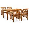 Day and Night - Day and Night Garden Dining Set 5 Pieces and Solid Acacia Wood Cushions