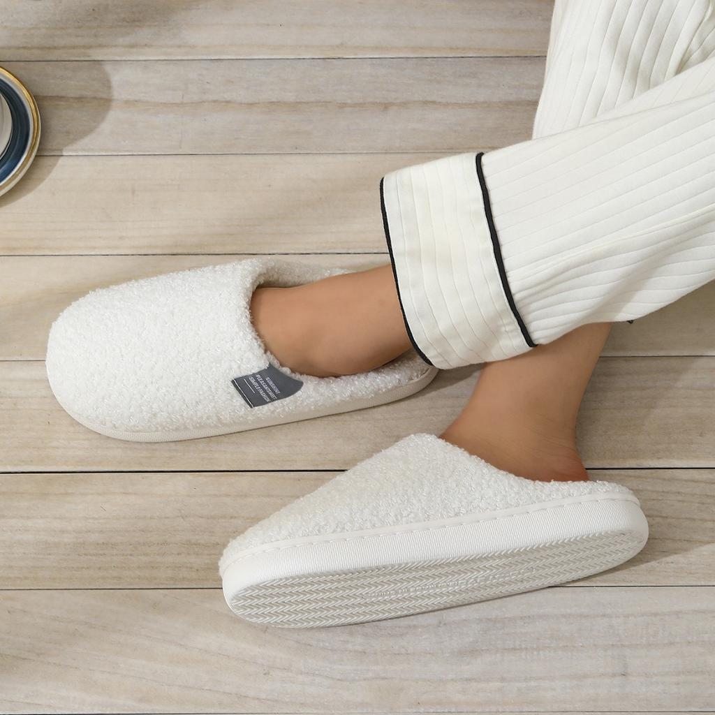 Fashion Pmoiste Felt Living Room Shoes Men and Women Soft Warm TPR Cushion Memory Foam House Slippers Winter Indoor High-quality