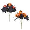 Simulated Pumpkin Maple Leaf Bundle Halloween DIY Decoration Creative Design Ornament Party Outdoor Black Branches Leaves