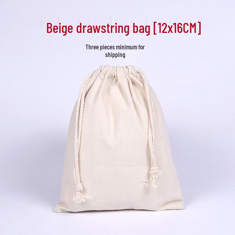 Grande Borsa con Coulisse in Tela di Cotone Beige per Stampa Logo Personalizzato