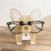 Corgi Glasögonställ Träprydnader Julklapp Skrivbordsdekoration Konstverk Vardagsrum