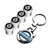 Car Tire Wheel Valve Cap Cover+Metal Car Key Chain Ring Keychain For V50 XC60 V40 XC90 S60 XC40 V60 V70 S90 Olestar AWD T6