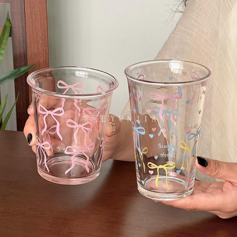 ZISIZ Cute Bowknot Glass Drinking Cup
