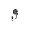 Metal Skull Helmet Holder Rack 180 Degree Rotation Wall Mount Aluminum Hardware with 2 Hooks Black