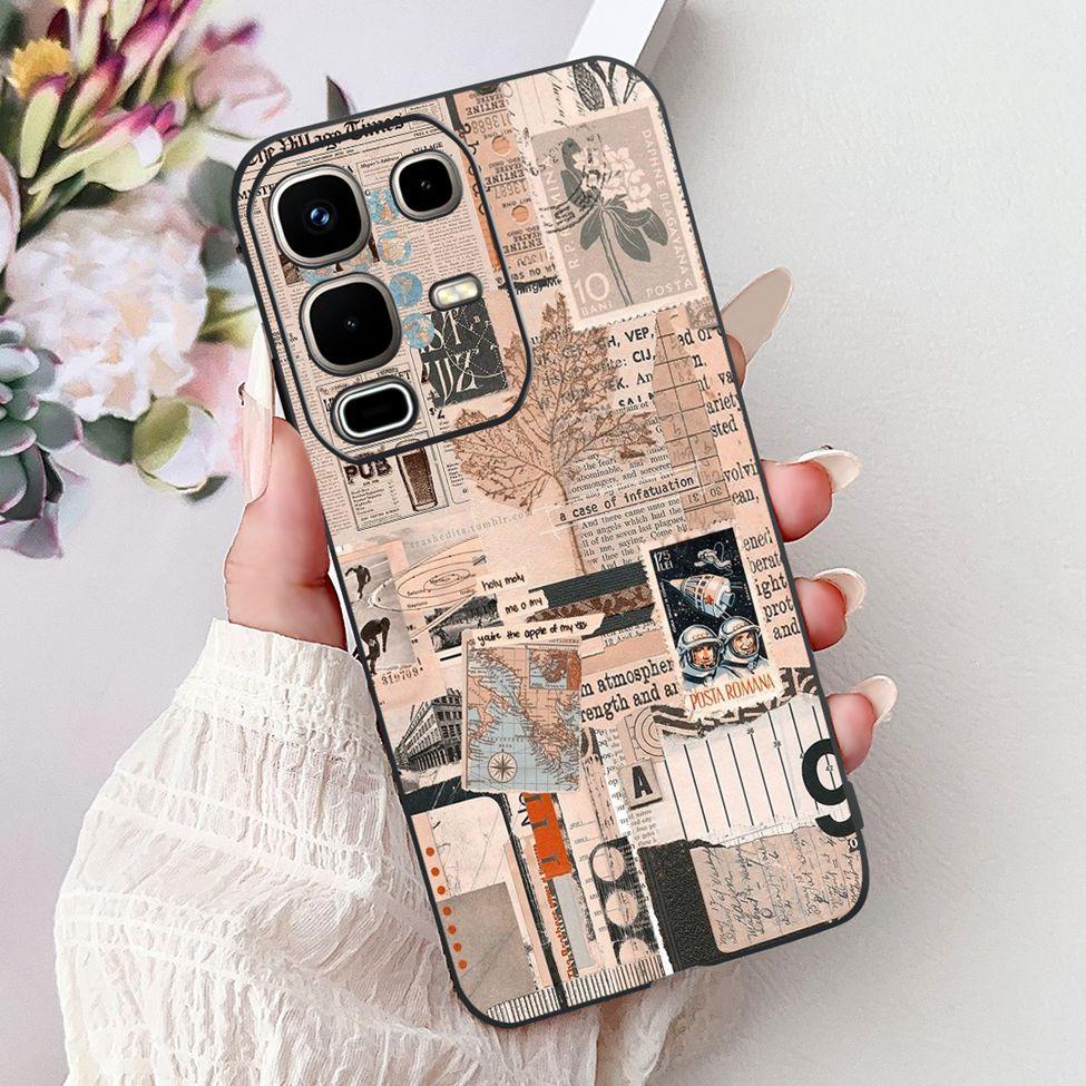 Per Infinix Note 50s X6870 Cover Posteriore Per Infinix Note 50s 5G Custodia Silicone Moda Lusso Fiori Gatto Carino Dipinto Divertente Paraurti