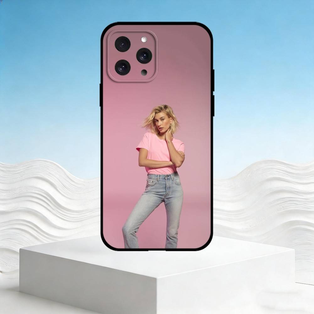 H-Hailey Bieber Phone Case For iPhone 17,16,15,14,13,12,11 Plus,Pro Max,SE4Soft Silicone Black Cover iPhone13