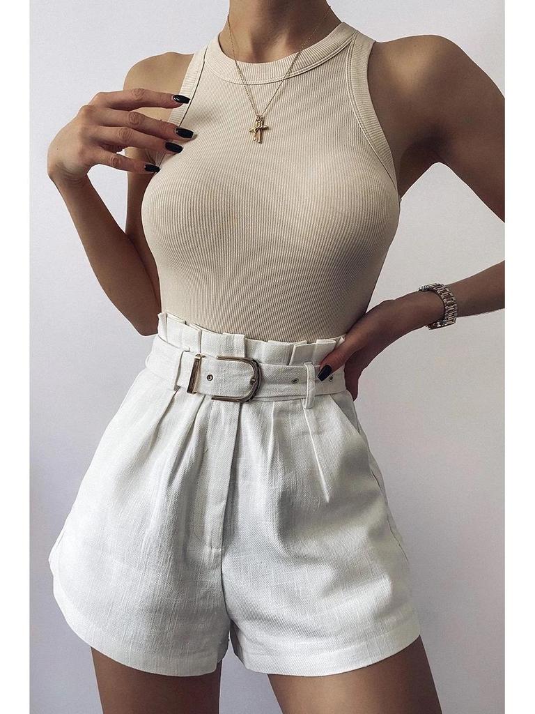 2024 Europäischer und Amerikanischer Rundhals Ärmellos Slim Kurze Weste - Sexy, Modisch, Alleskönner