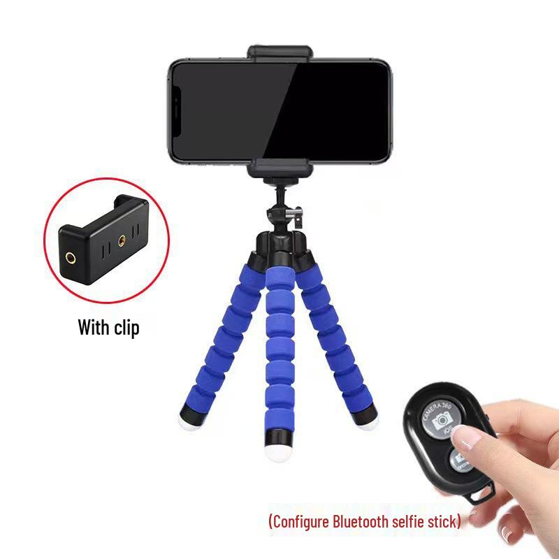 Multifunctional Octopus Phone Holder: Selfie Stick, Tripod, Live Streaming & Photography, Mini Portable Design.