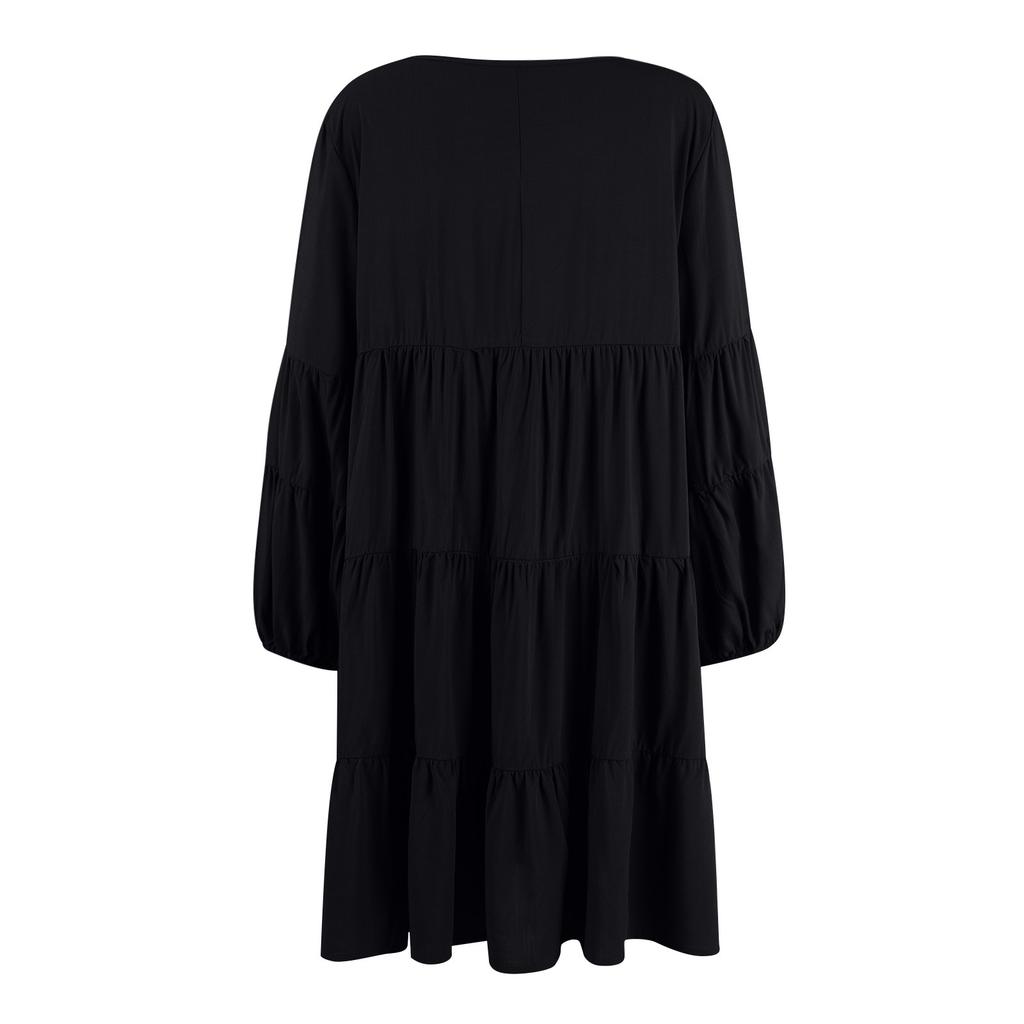 Dames Mouw Lange Mouw Patchwork Losse Swing Jurk