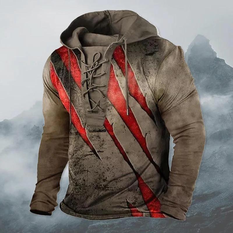 Men's Black Grim Reaper Skull 3D Print Hoodie Lace Up Front Hooded Sweatshirt